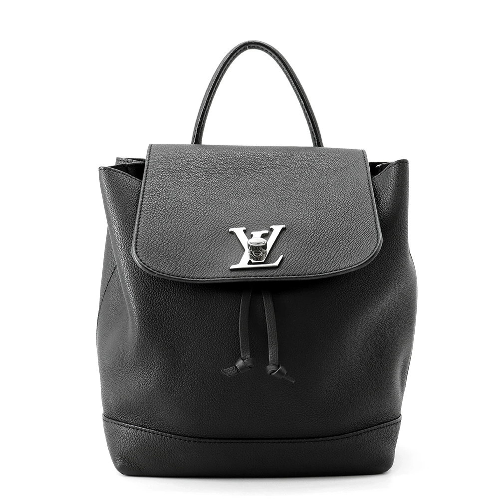 Louis Vuitton Backpack Grain Calf Leather Lockme Black Bag
